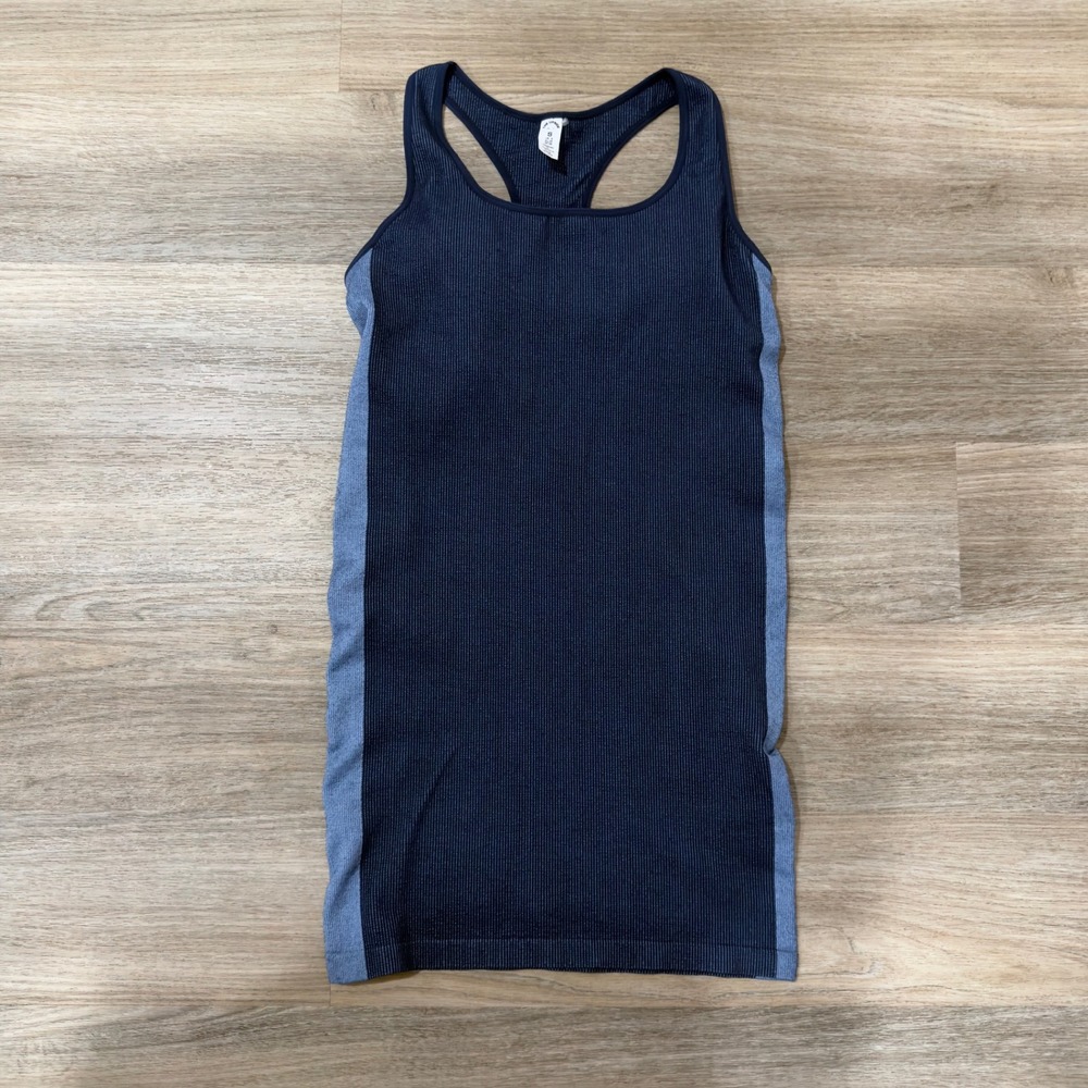 The Upside Ribbed Knit Raf Dress Blue‎ Racerback Athletic Bodycon Women S